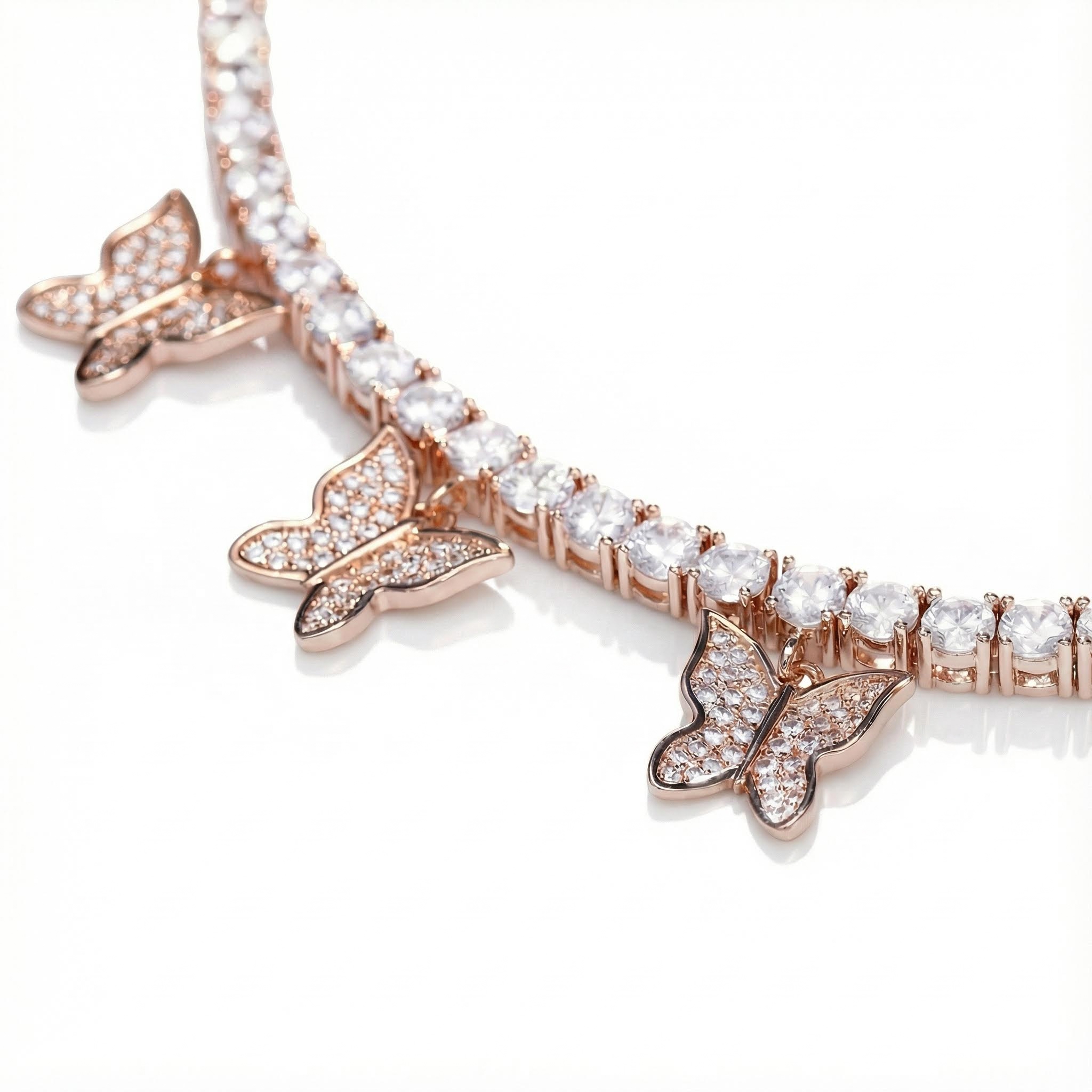  Iced Butterfly Tennis Anklet