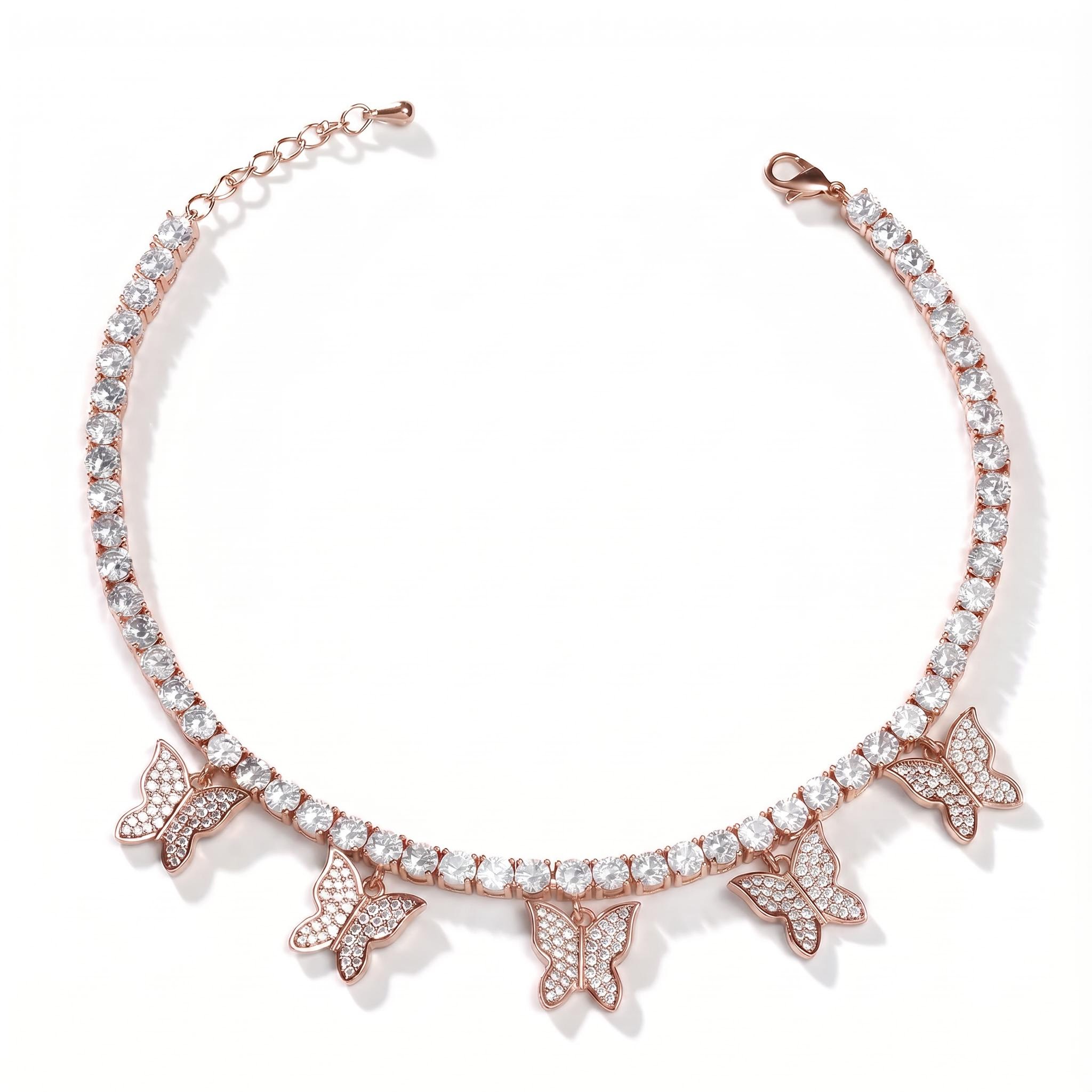 Iced Butterfly Tennis Anklet Iced Butterfly Tennis Anklet