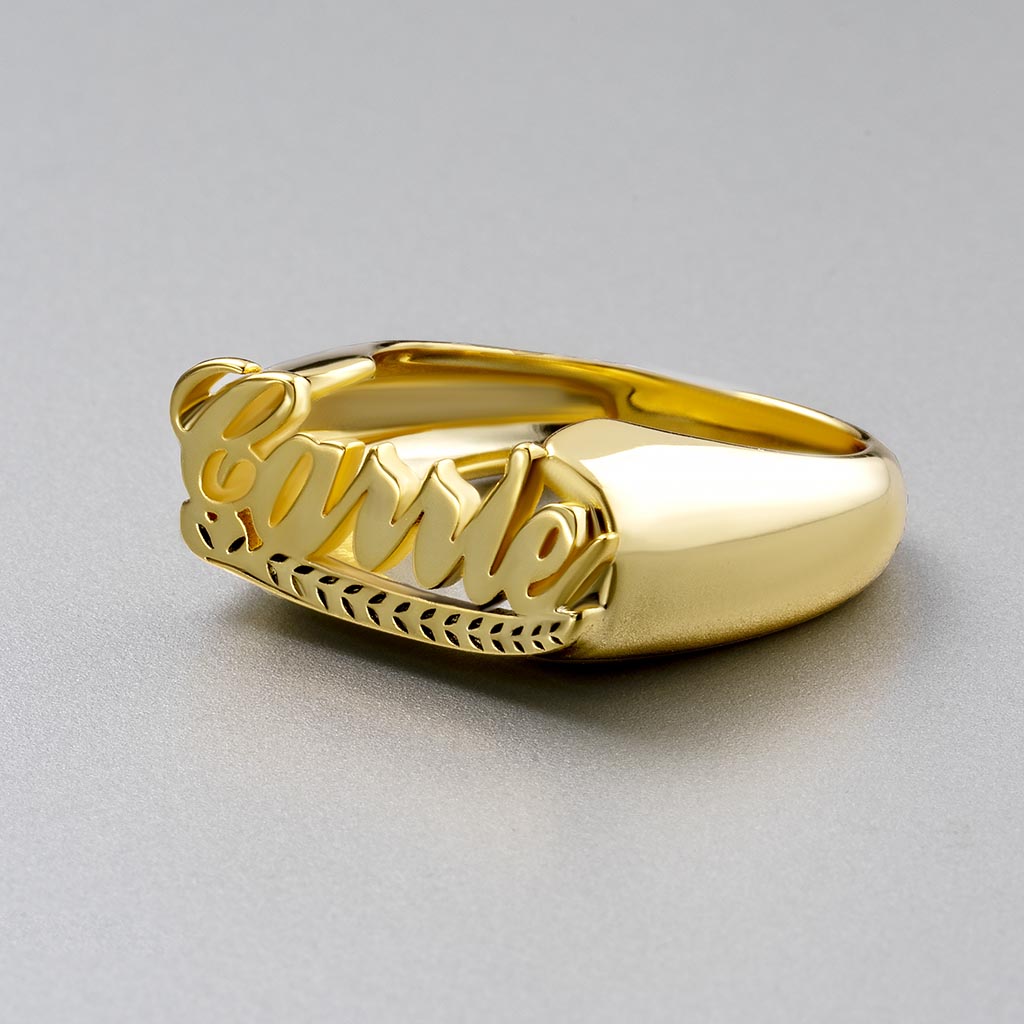 Personalized Script Name Rings
