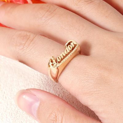 Personalized Script Name Rings