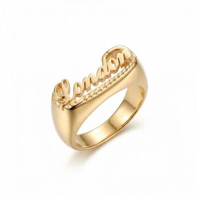 Personalized Script Name Rings