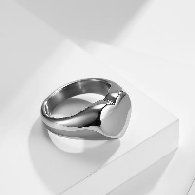 Stainless Steel Silver Love Heart Ring