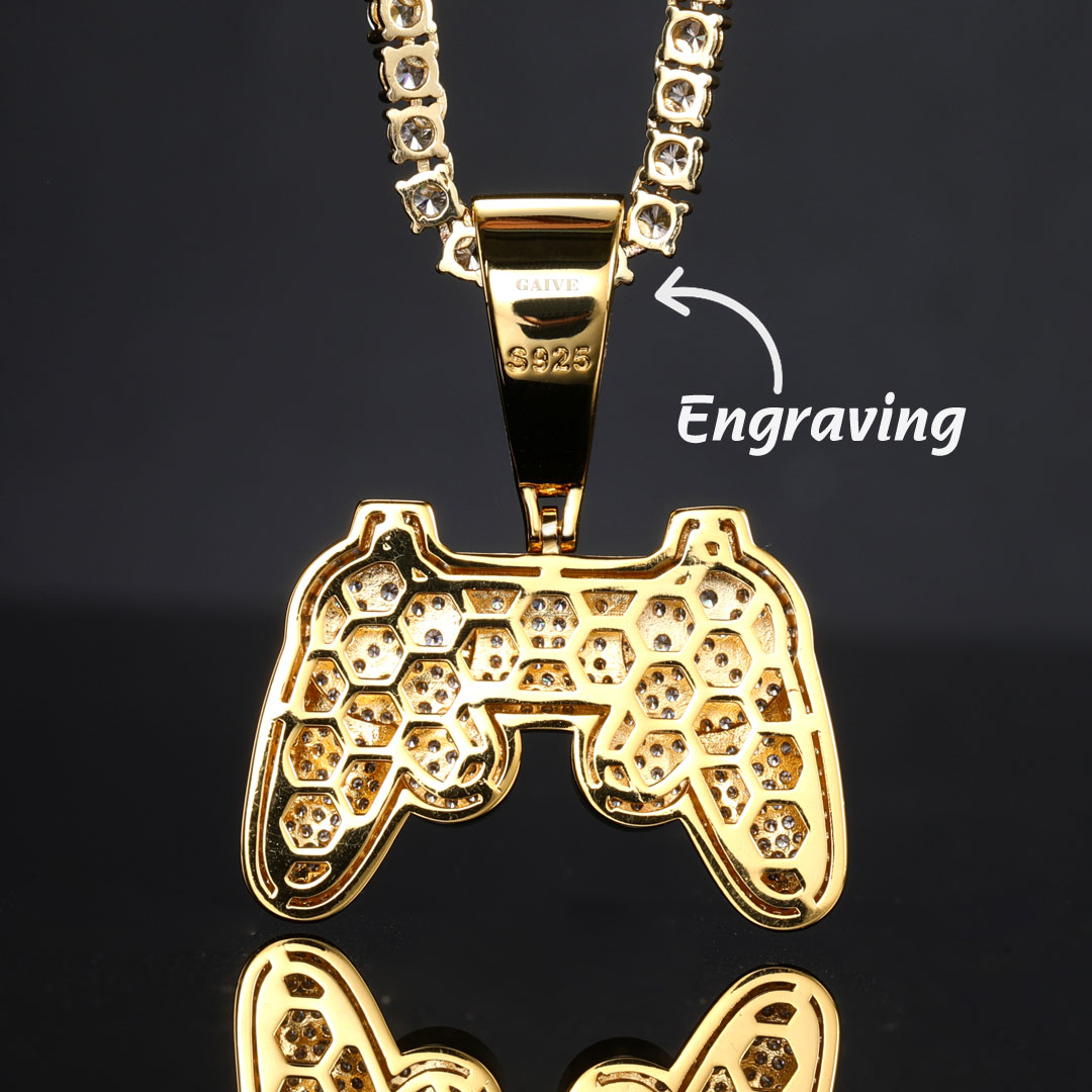Ice Game Controller Pendant in Gold