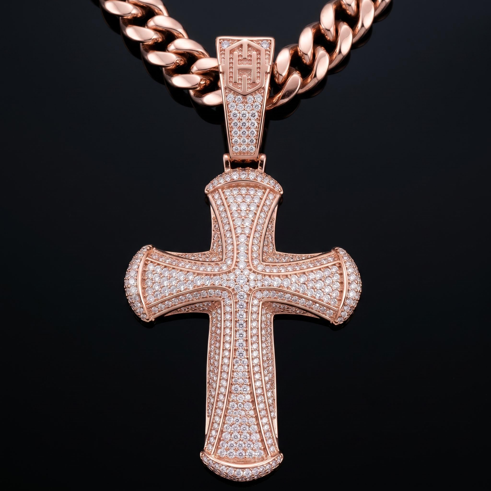 Iced Cross Pendant in Gold Iced Cross Pendant in Gold