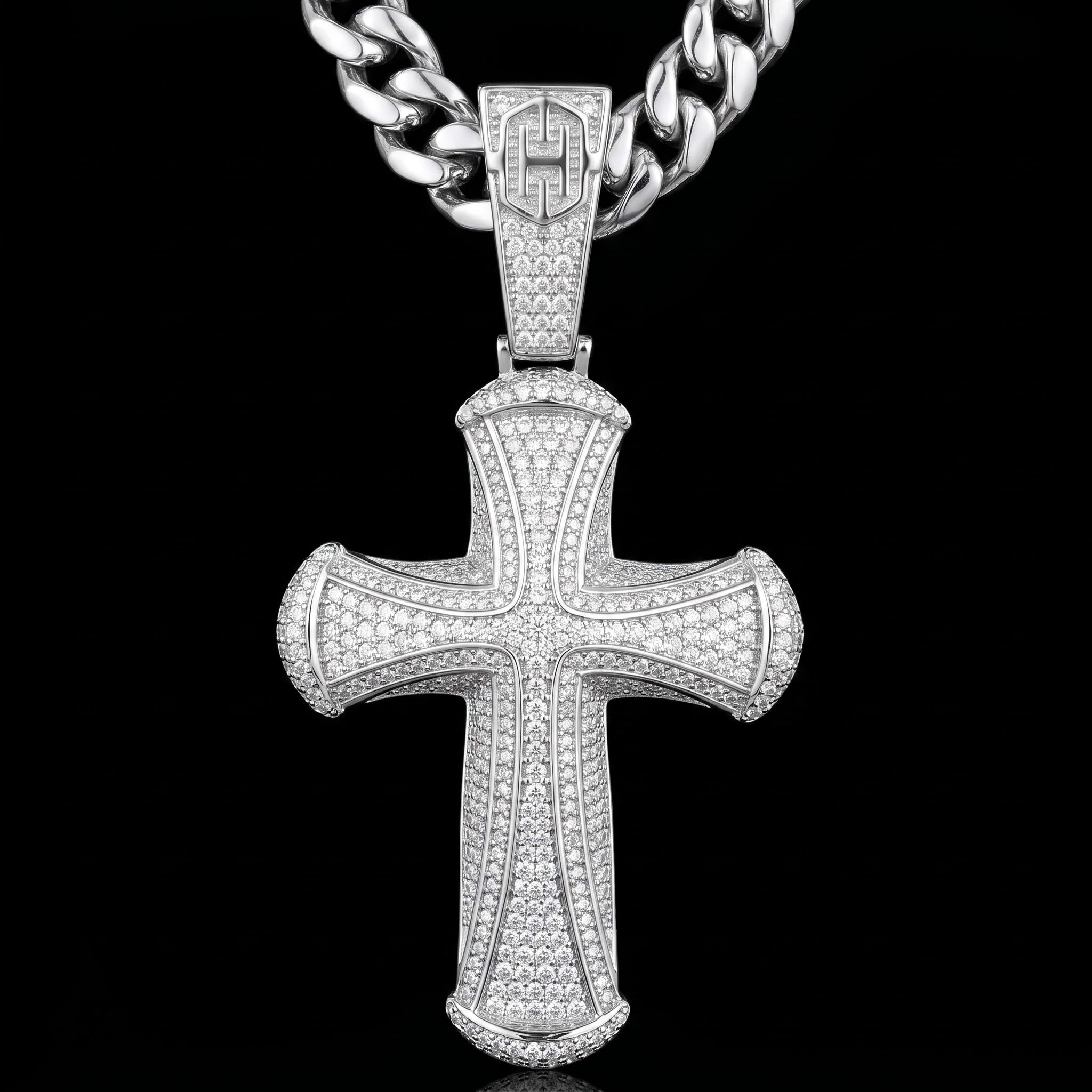 Iced Cross Pendant in Gold Iced Cross Pendant in Gold