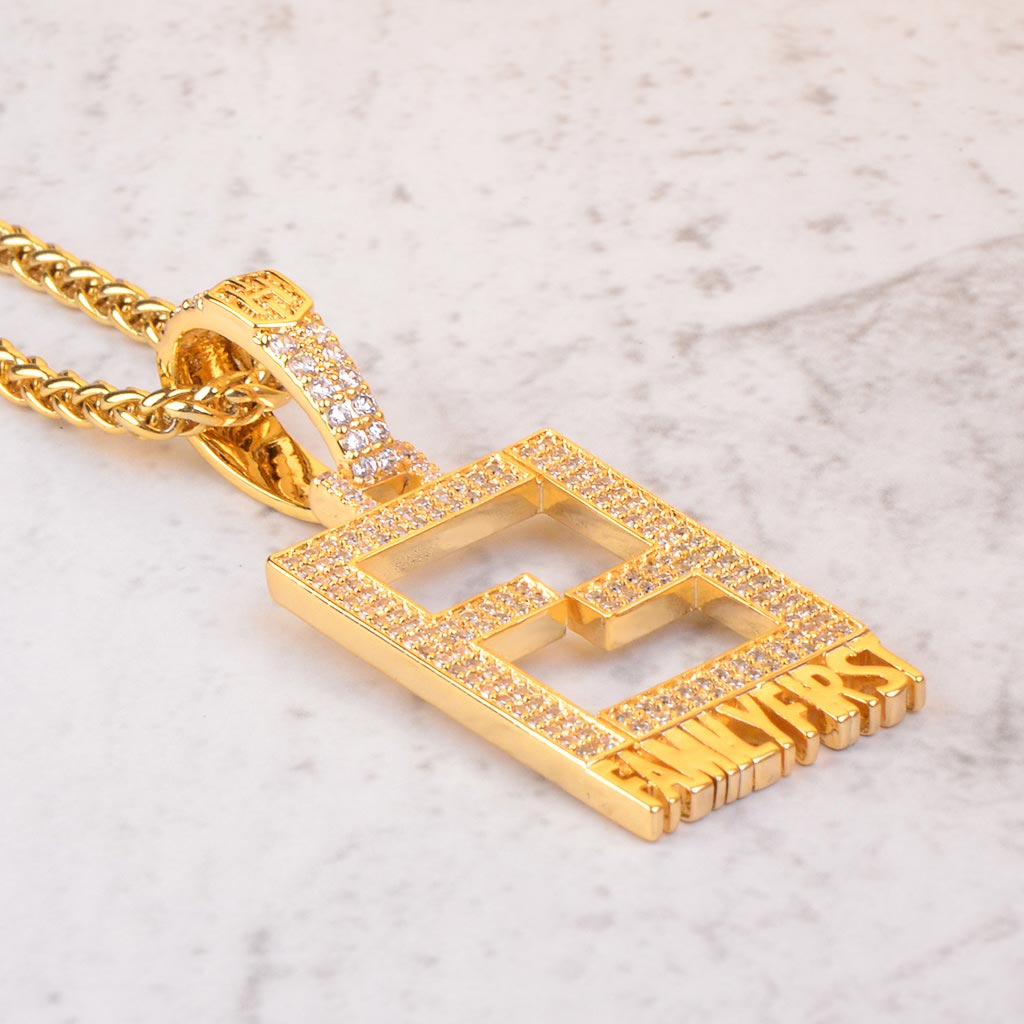 Iced Family First Pendant in Gold