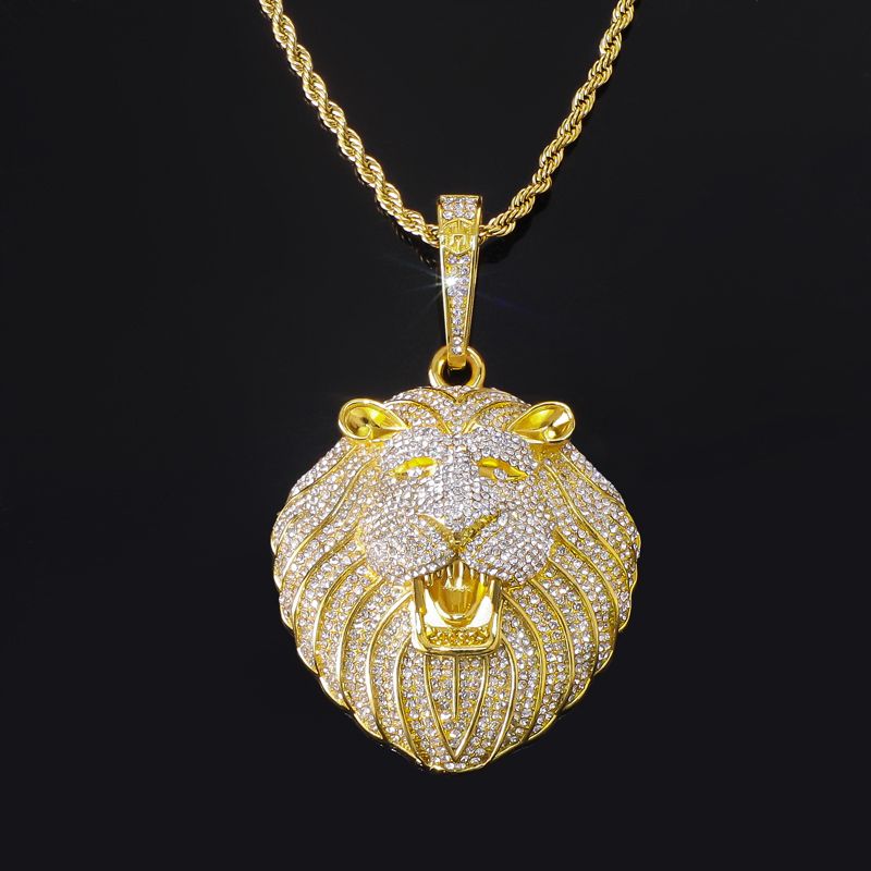 Iced Classic Roaring Lion Pendant