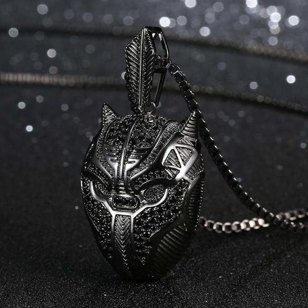 Black Panther Pendant in Black Gold
