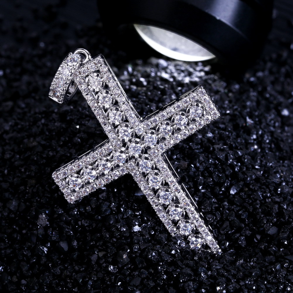 Diamond Cross Pendant in Silver