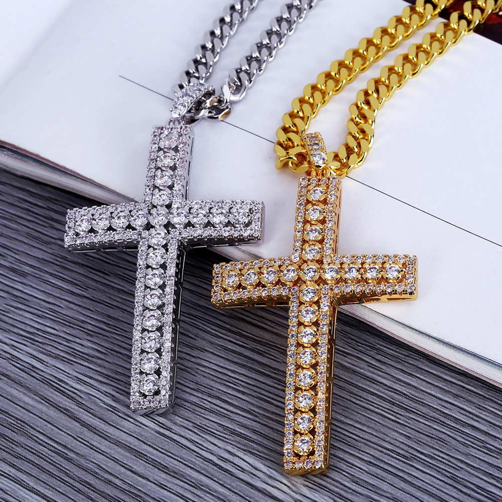 Diamond Cross Pendant in Gold