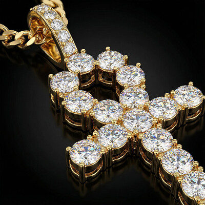 Iced Ankh Pendant in Gold