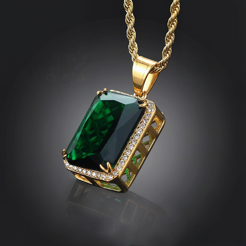 Iced Cube Pendant in Gold