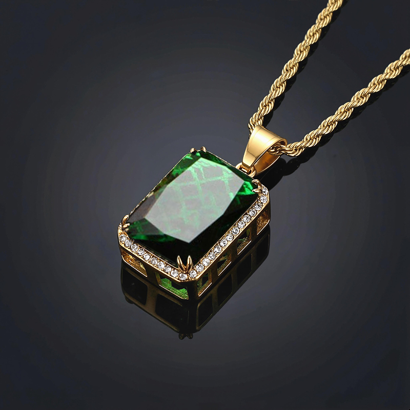 Iced Cube Pendant in Gold