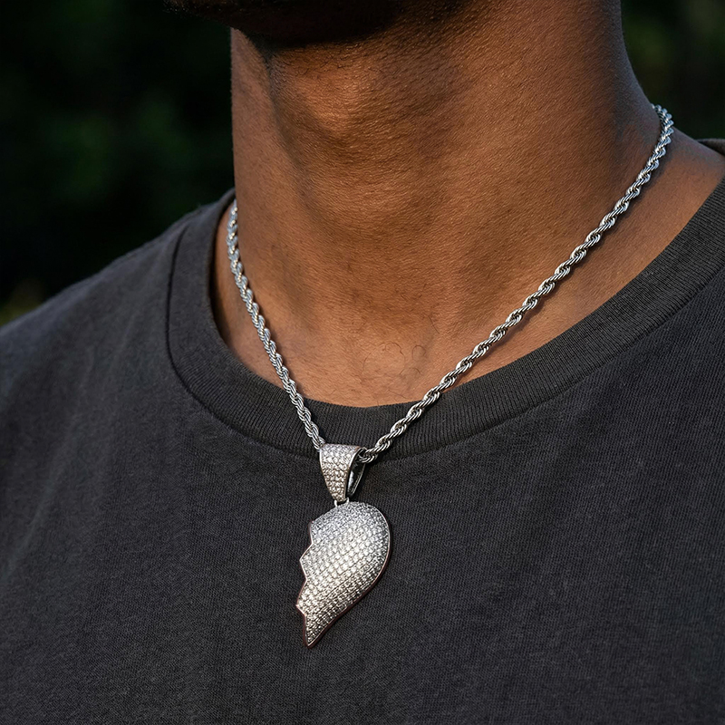 2pc Two-Tone Broken Heart Pendant 2pc Two-Tone Broken Heart Pendant