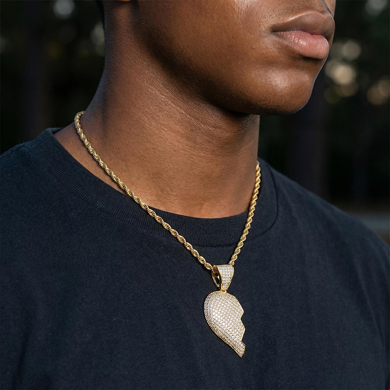 2pc Two-Tone Broken Heart Pendant 2pc Two-Tone Broken Heart Pendant