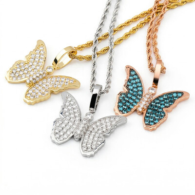 Iced Butterfly Pendant