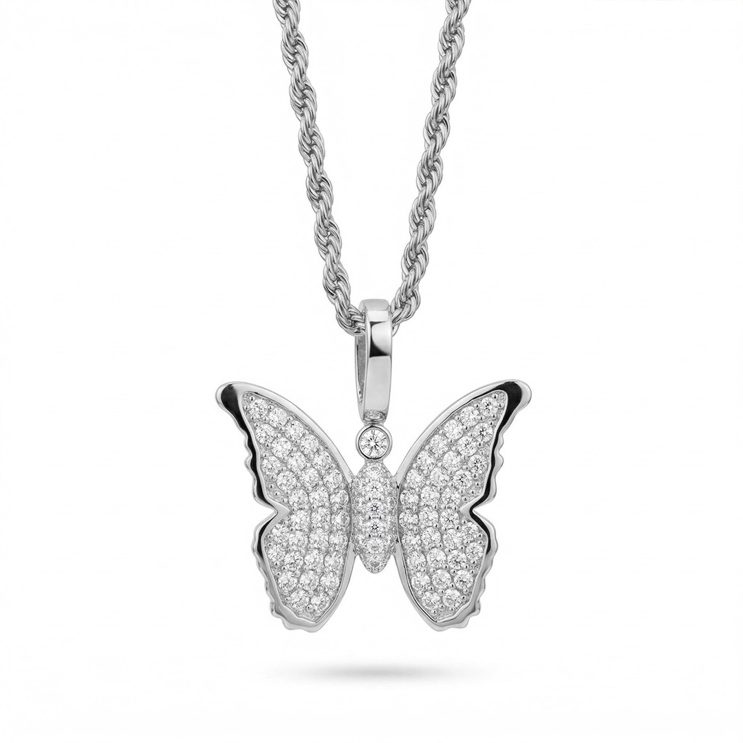Iced Butterfly Pendant