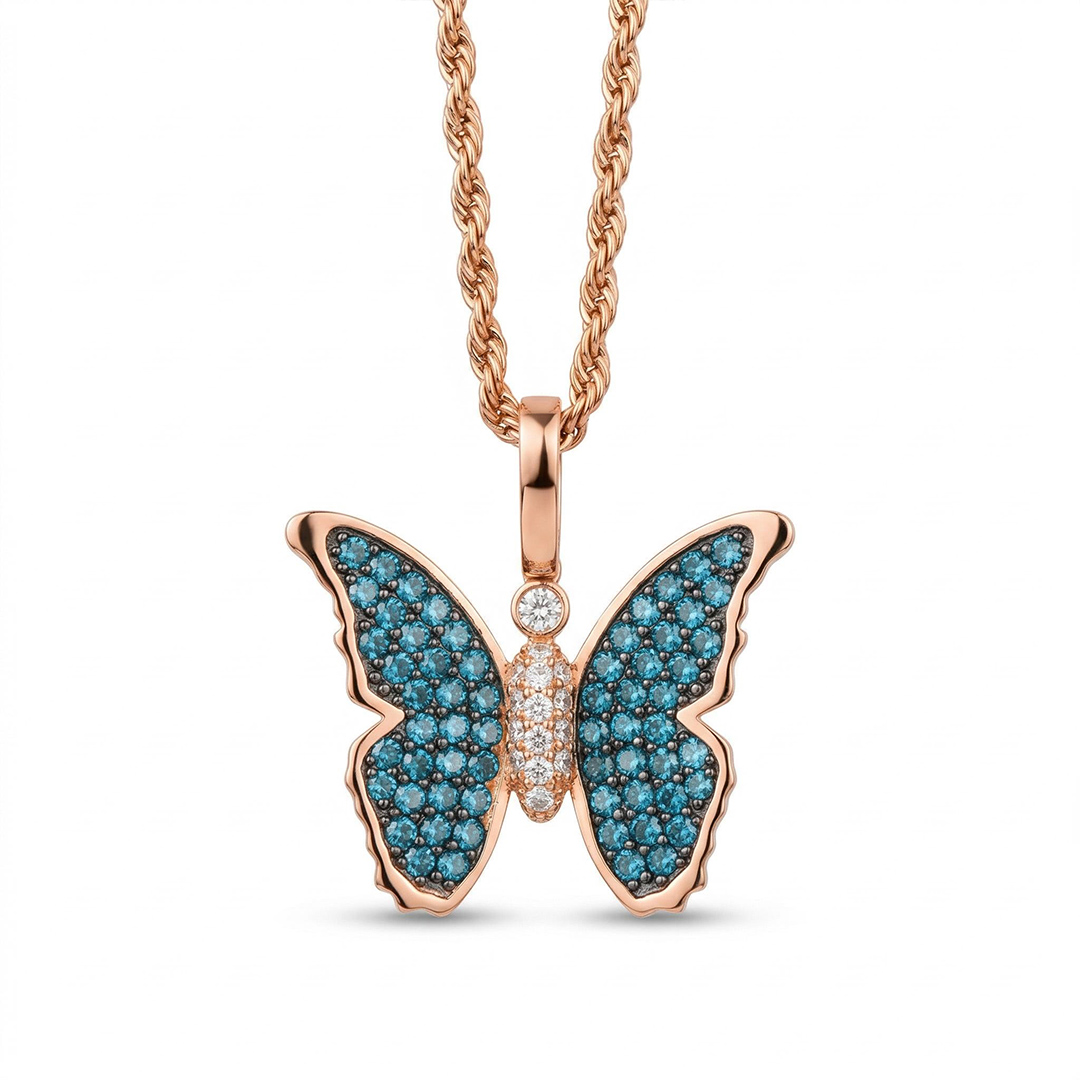 Iced Butterfly Pendant