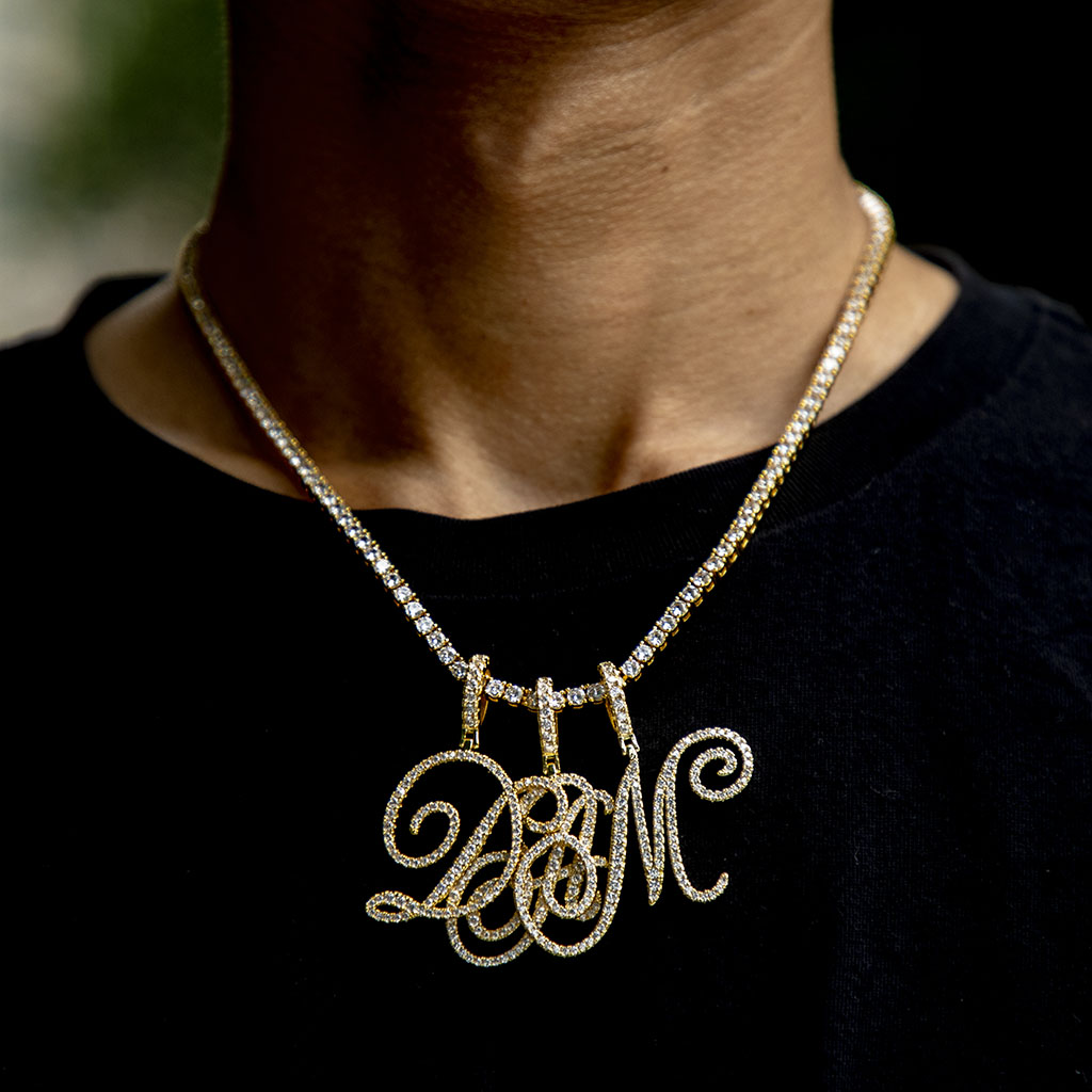 Cursive Style A to Z Initial Letters Pendant in Gold