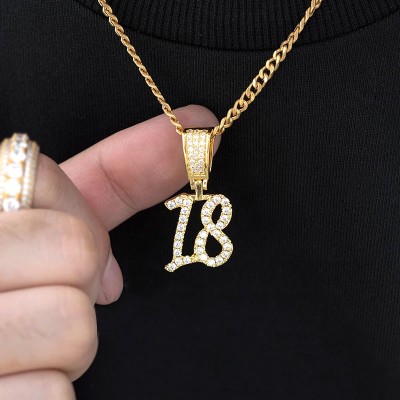 Brush Font Custom Letter Pendant in Gold