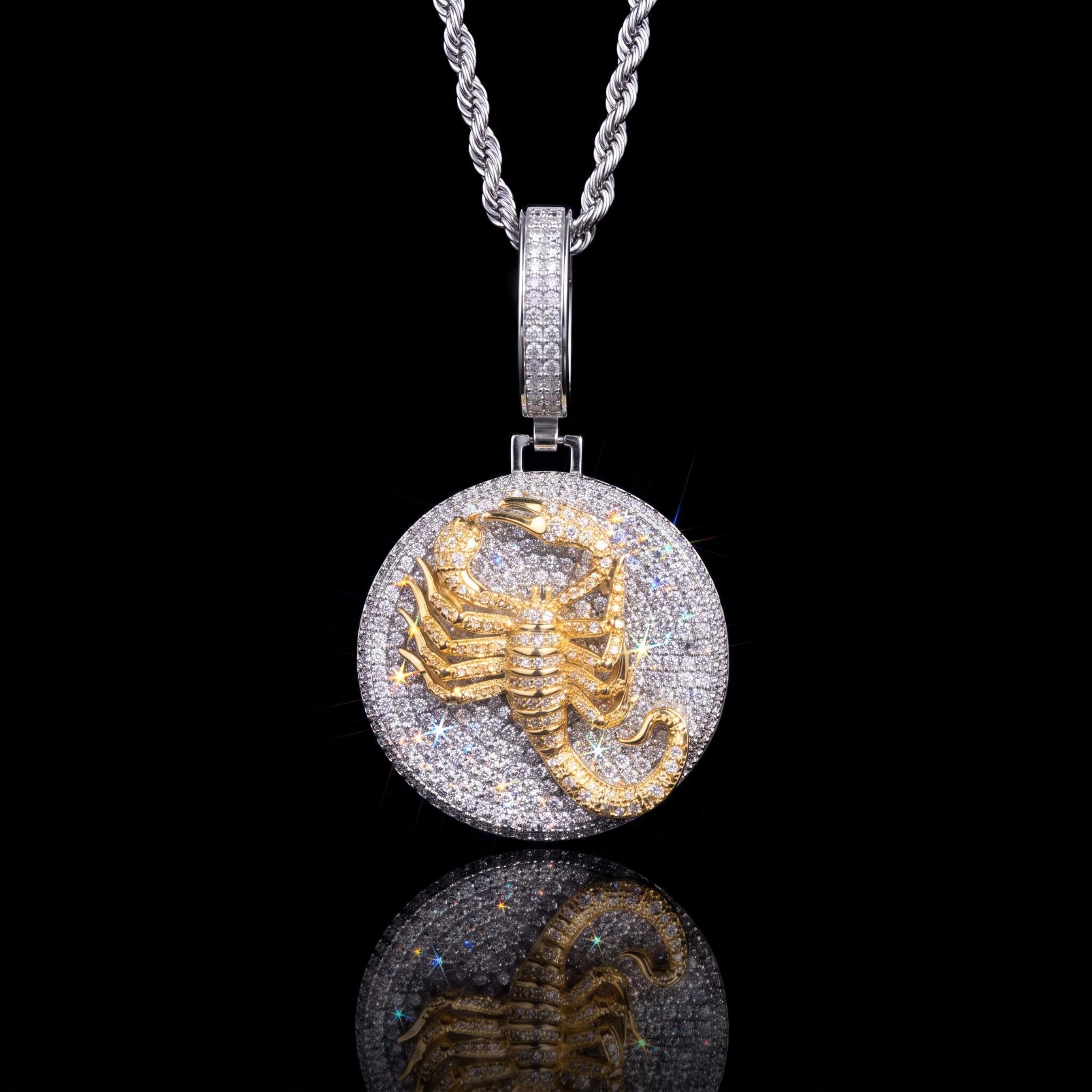 Iced Scorpion Pendant in White Gold Iced Scorpion Pendant in White Gold