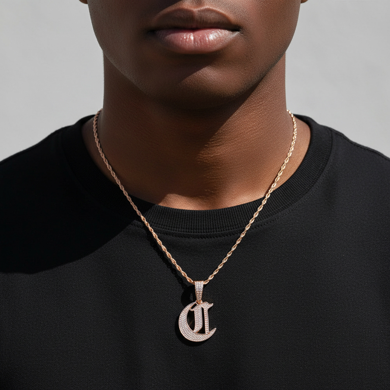 Iced Old English 26 Letters Pendant