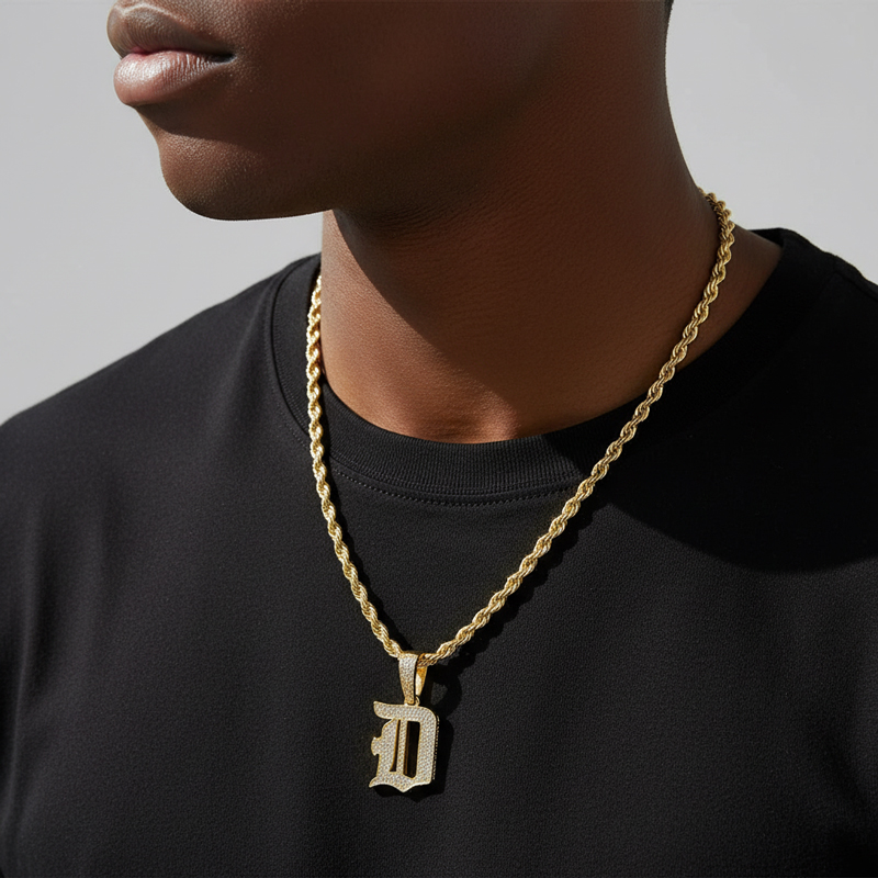 Iced Old English 26 Letters Pendant