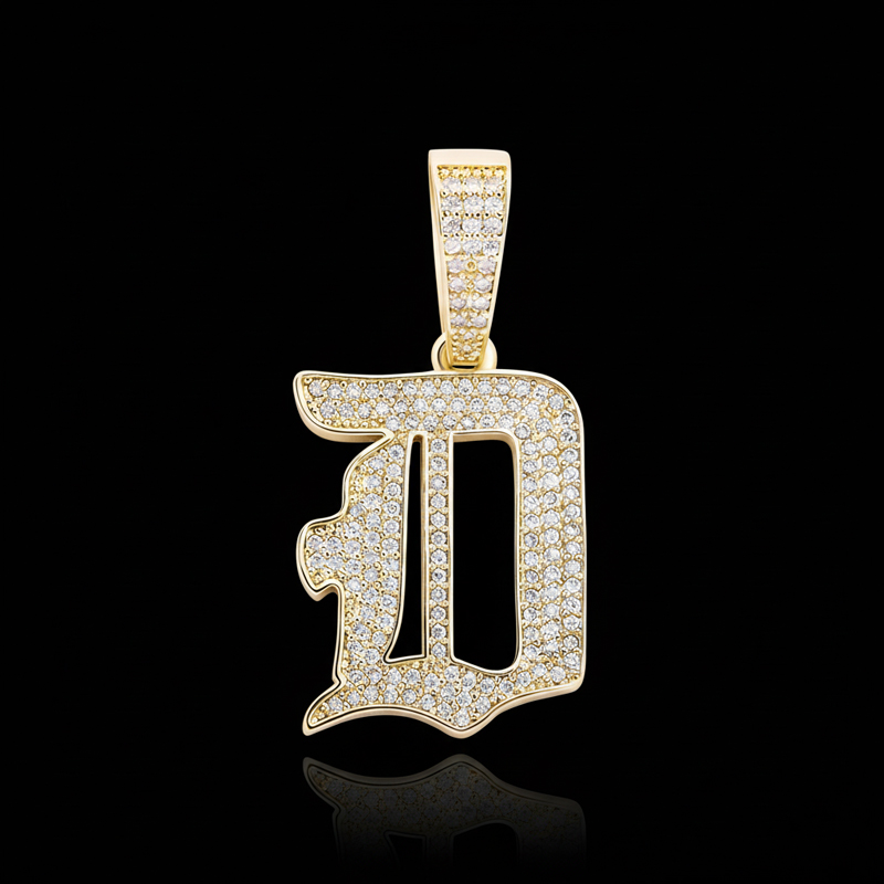 Iced Old English 26 Letters Pendant