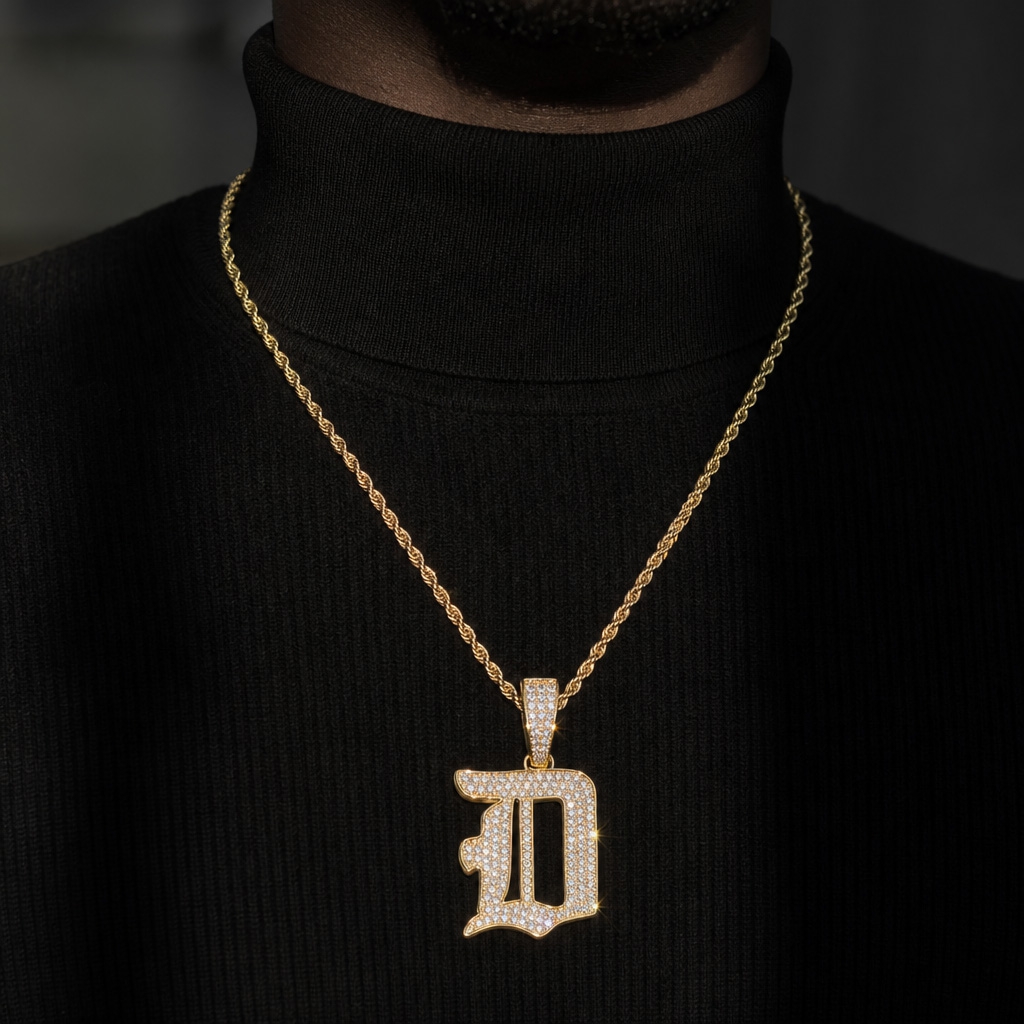 Iced Old English 26 Letters Pendant Iced Old English 26 Letters Pendant