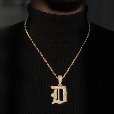 Iced Old English 26 Letters Pendant