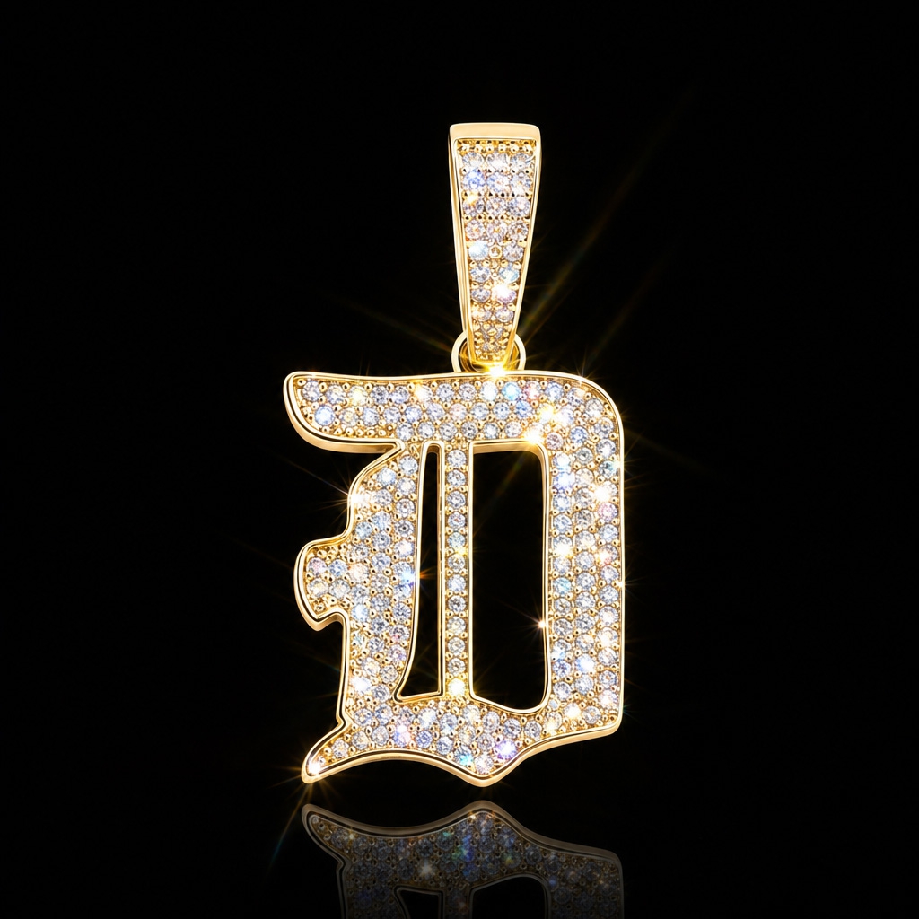 Iced Old English 26 Letters Pendant Iced Old English 26 Letters Pendant