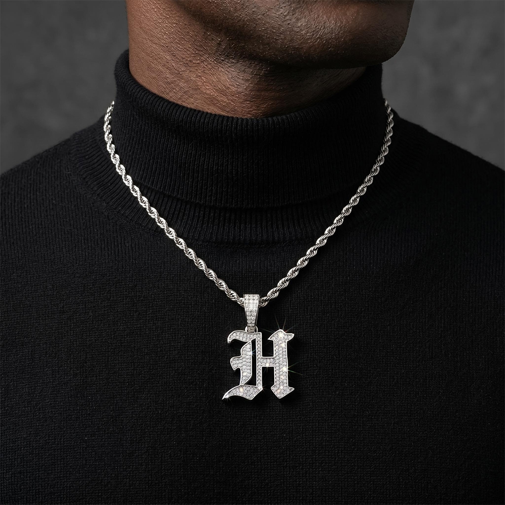 Iced Old English 26 Letters Pendant Iced Old English 26 Letters Pendant
