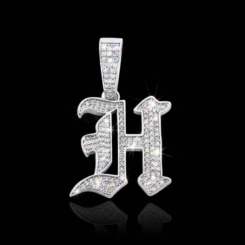 Iced Old English 26 Letters Pendant Iced Old English 26 Letters Pendant