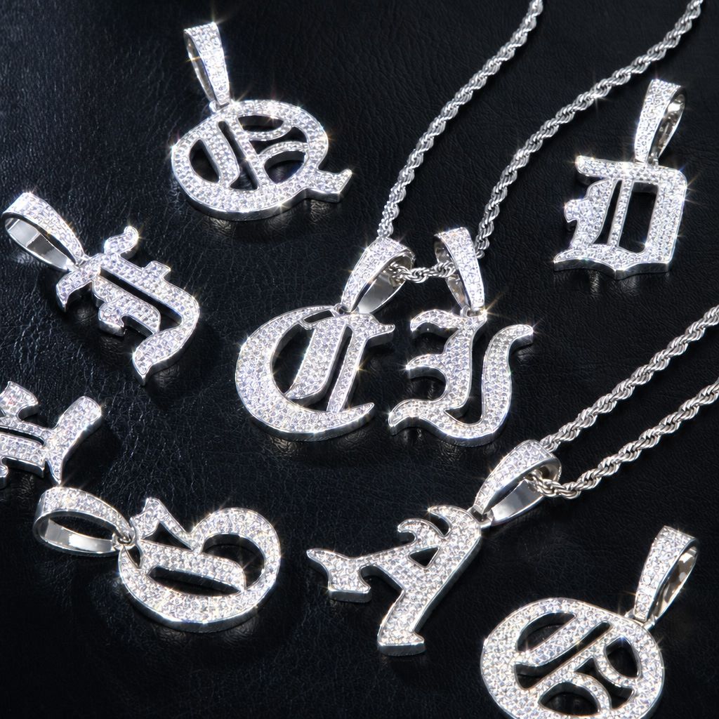 Iced Old English 26 Letters Pendant Iced Old English 26 Letters Pendant