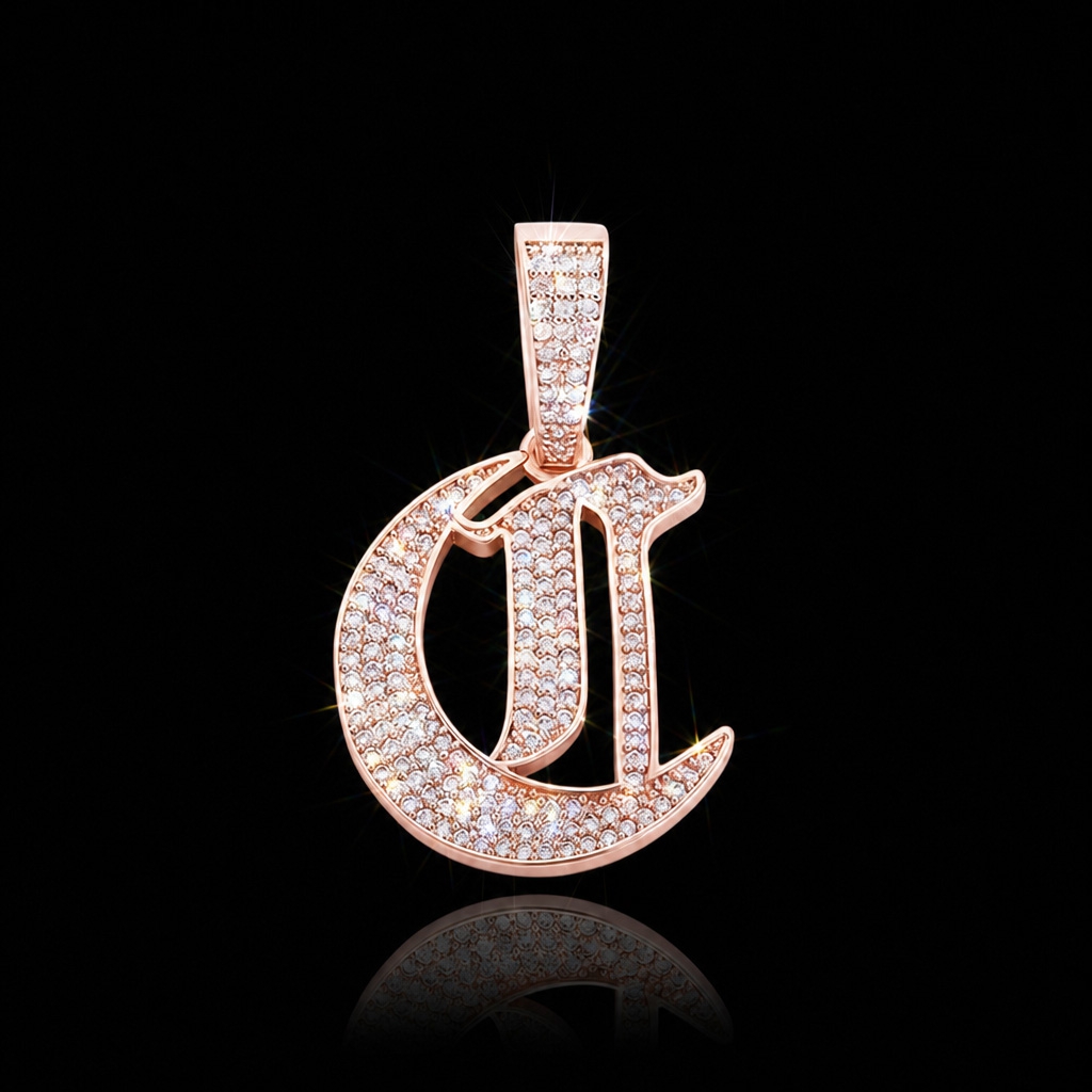 Iced Old English 26 Letters Pendant Iced Old English 26 Letters Pendant