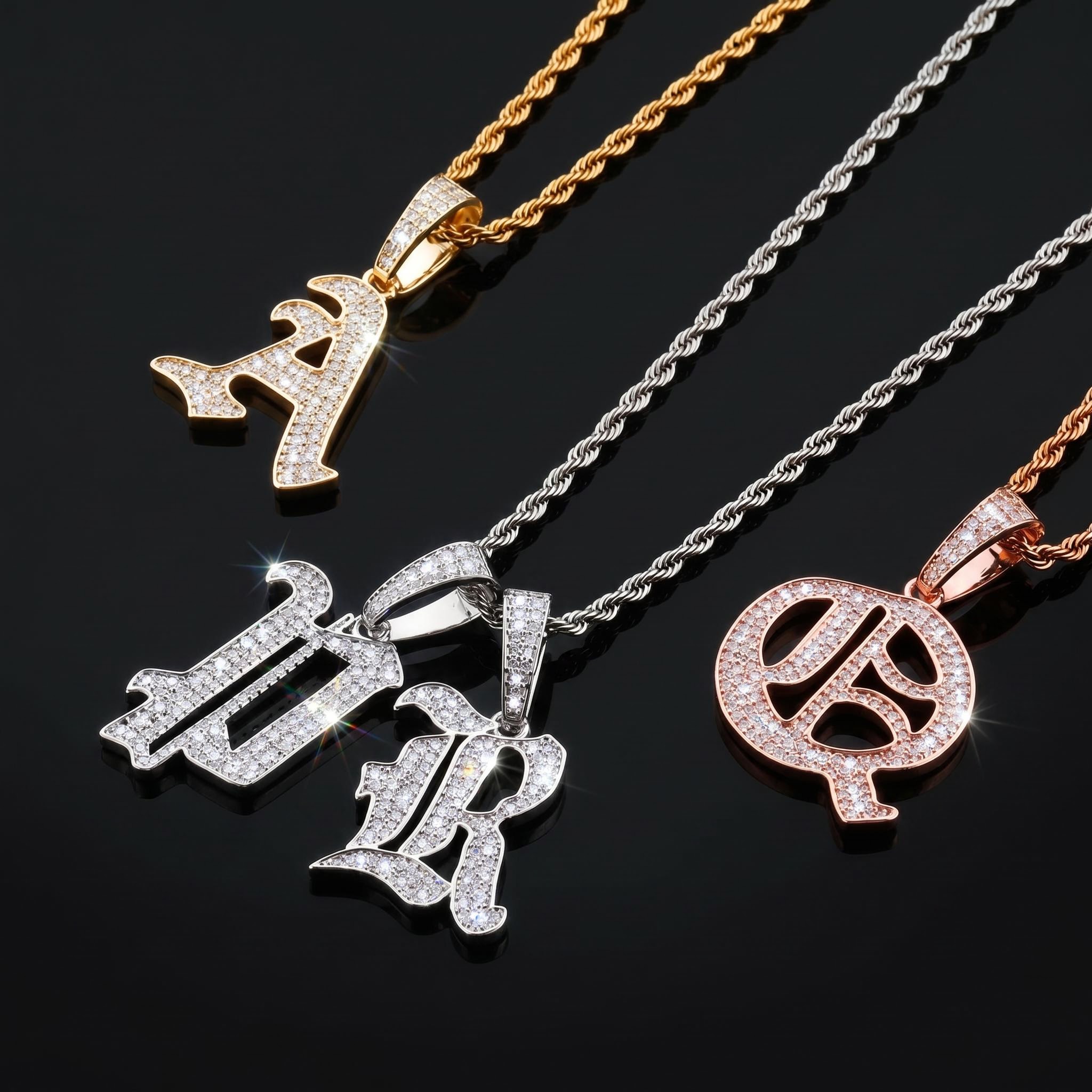 Iced Old English 26 Letters Pendant Iced Old English 26 Letters Pendant