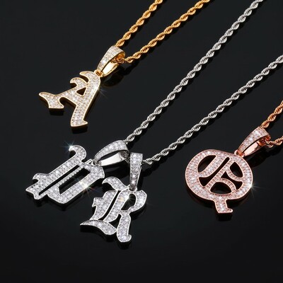 Iced Old English 26 Letters Pendant