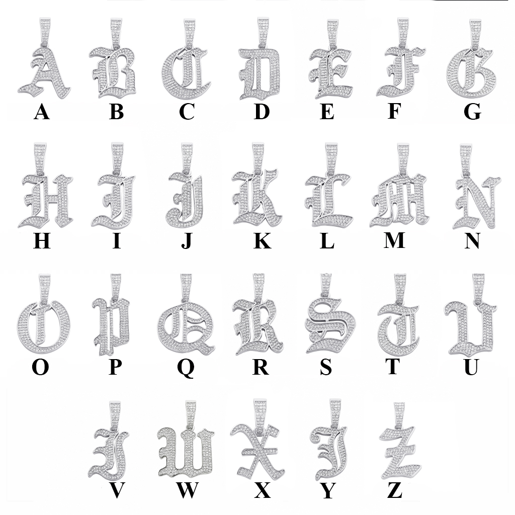 Iced Old English 26 Letters Pendant Iced Old English 26 Letters Pendant