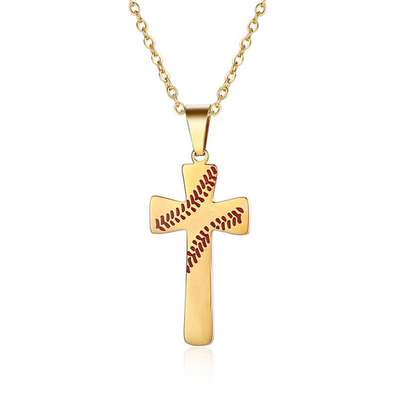 Baseball Blessed Cross Pendant