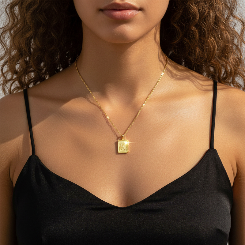 Initial Medallion Letter Pendant Necklace in Gold Initial Medallion Letter Pendant Necklace in Gold