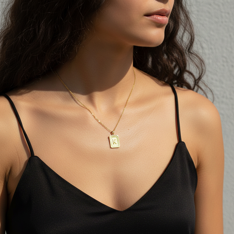 Initial Medallion Letter Pendant Necklace in Gold Initial Medallion Letter Pendant Necklace in Gold