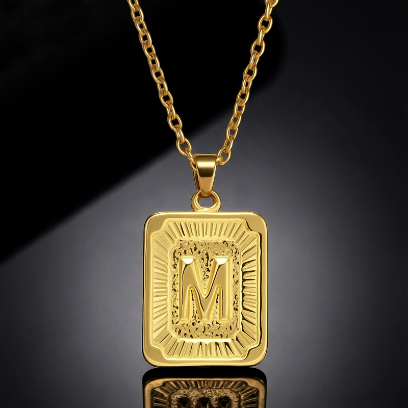 Initial Medallion Letter Pendant Necklace in Gold Initial Medallion Letter Pendant Necklace in Gold