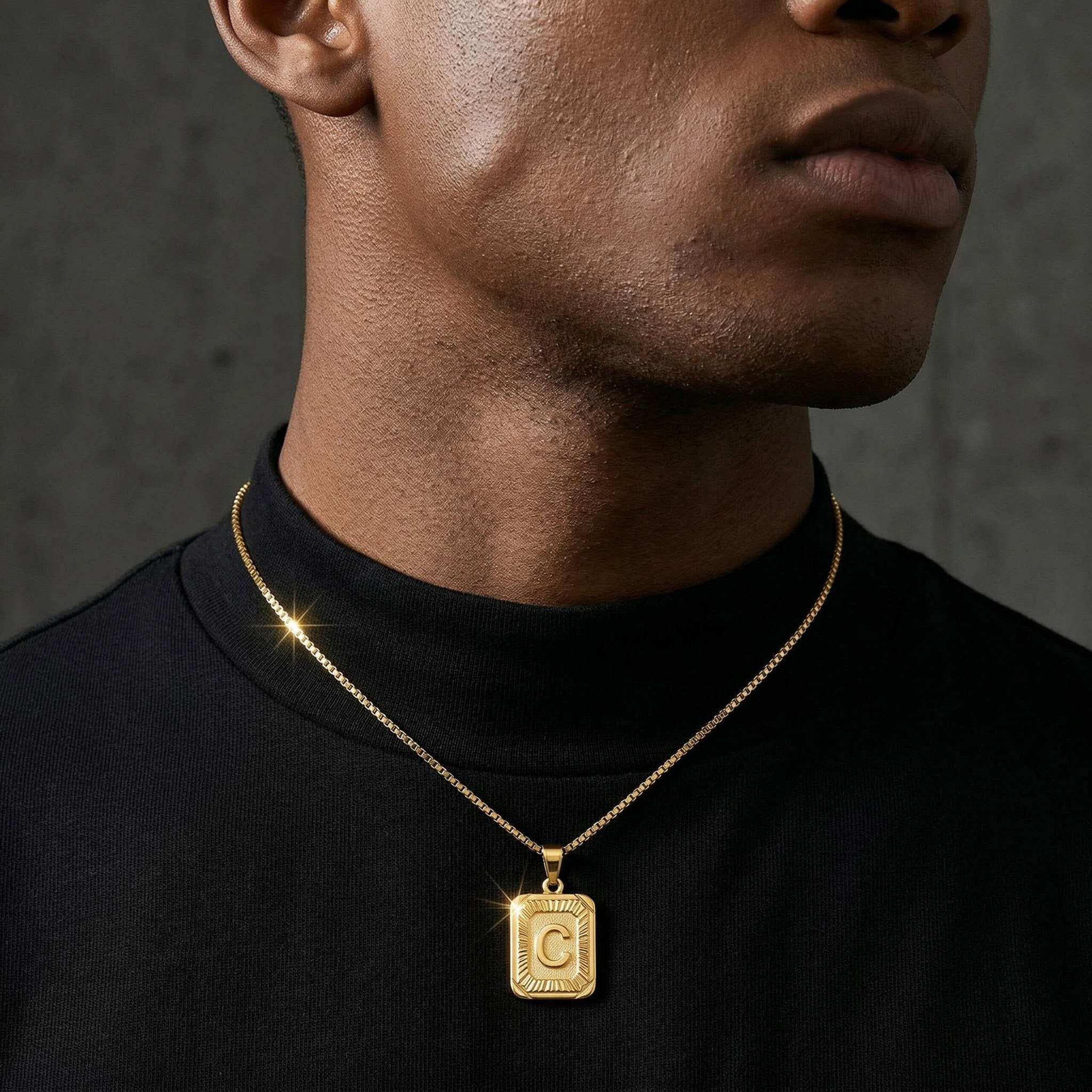 Initial Medallion Letter Pendant Necklace in Gold