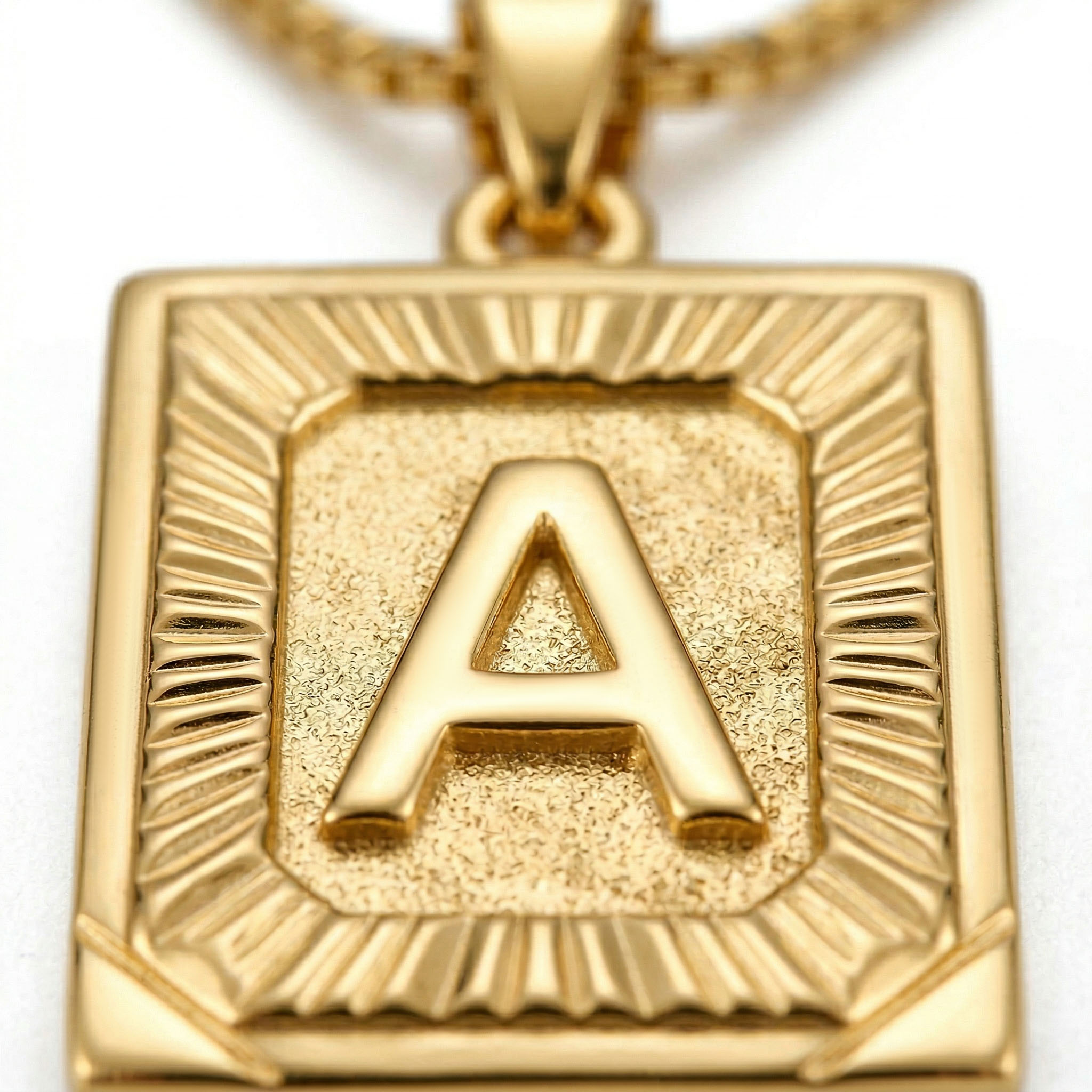 Initial Medallion Letter Pendant Necklace in Gold