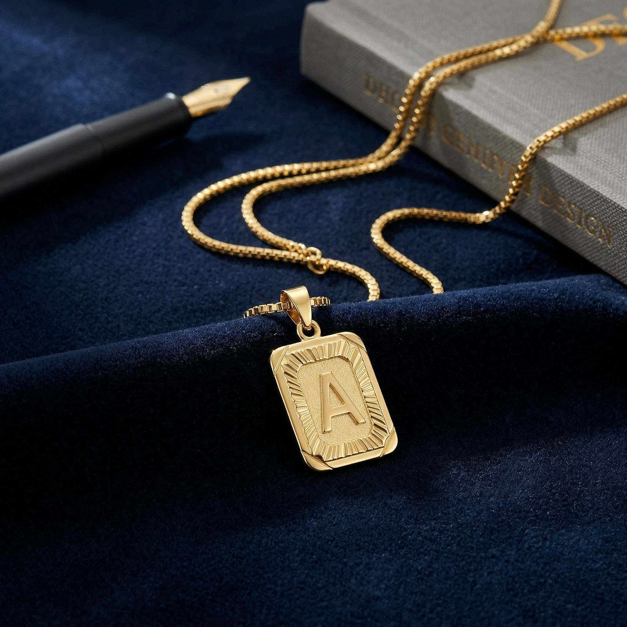 Initial Medallion Letter Pendant Necklace in Gold