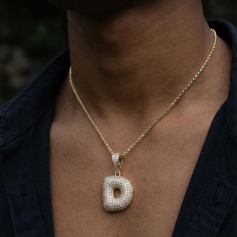 Iced 26 Bubble Letters Pendant In Gold Iced 26 Bubble Letters Pendant In Gold