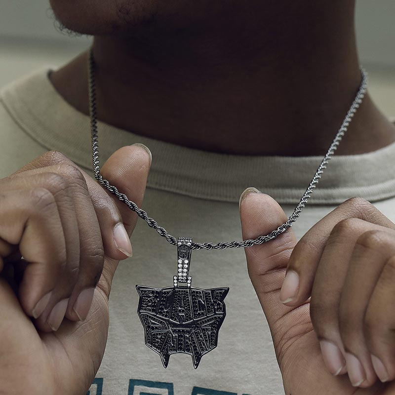  Iced "Black Panther" Head Pendant