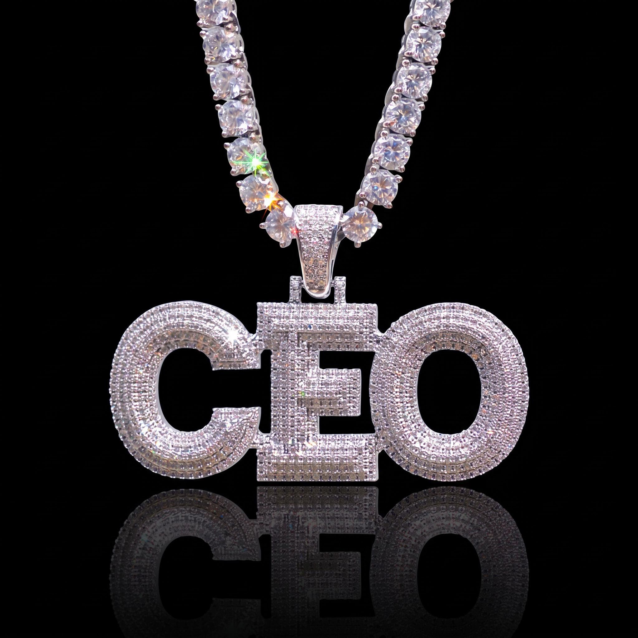 Custom Micro Pave Name Pendant in White Gold Custom Micro Pave Name Pendant in White Gold