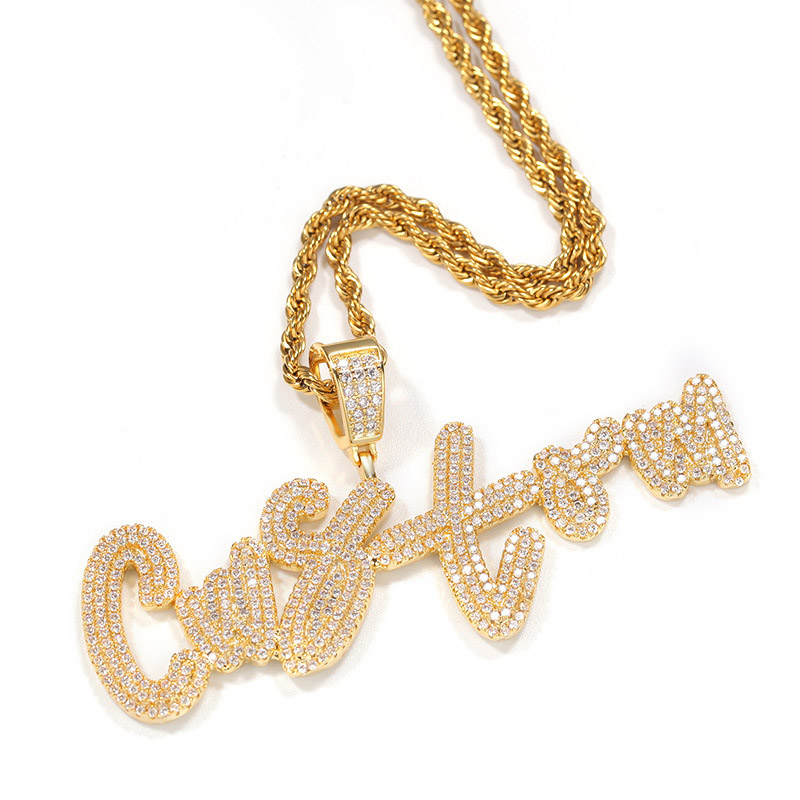 Custom Cursive Name Necklace in Gold