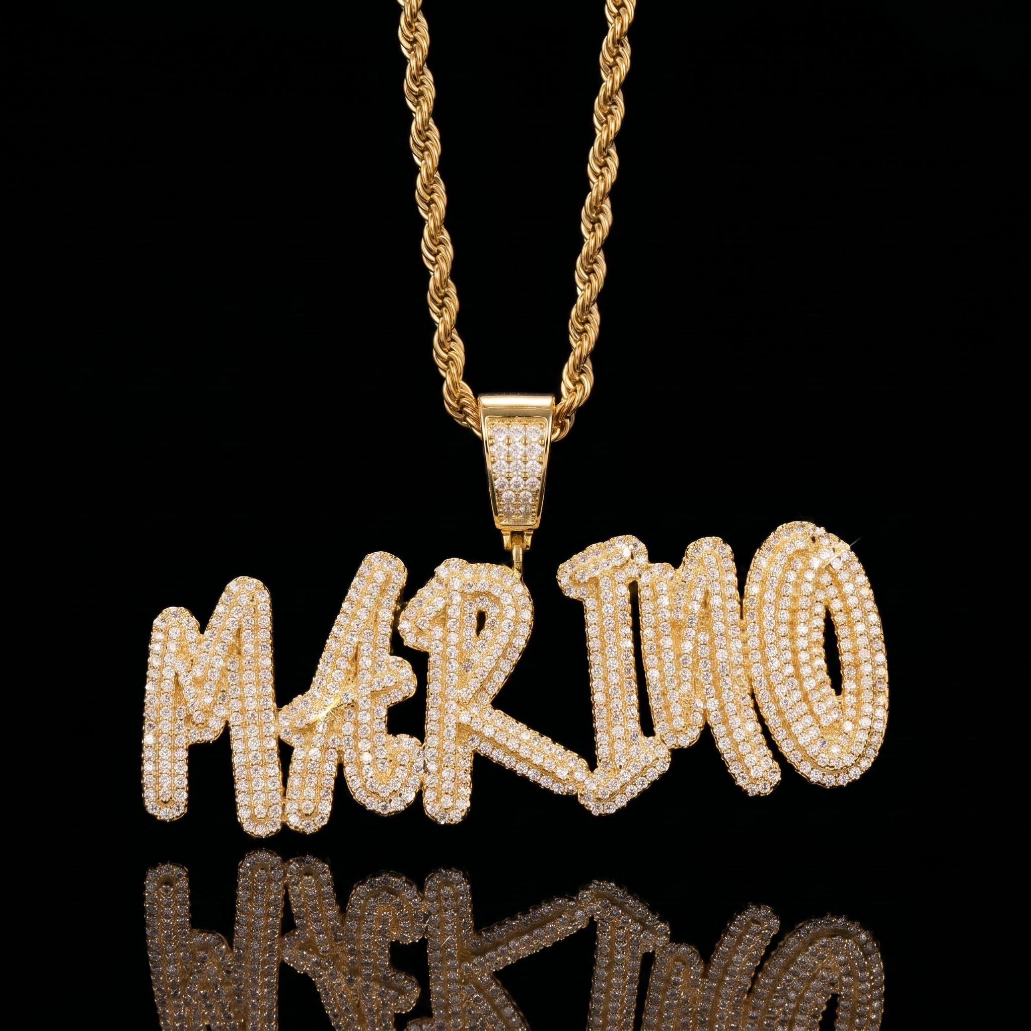 Custom Cursive Name Necklace in Gold Custom Cursive Name Necklace in Gold